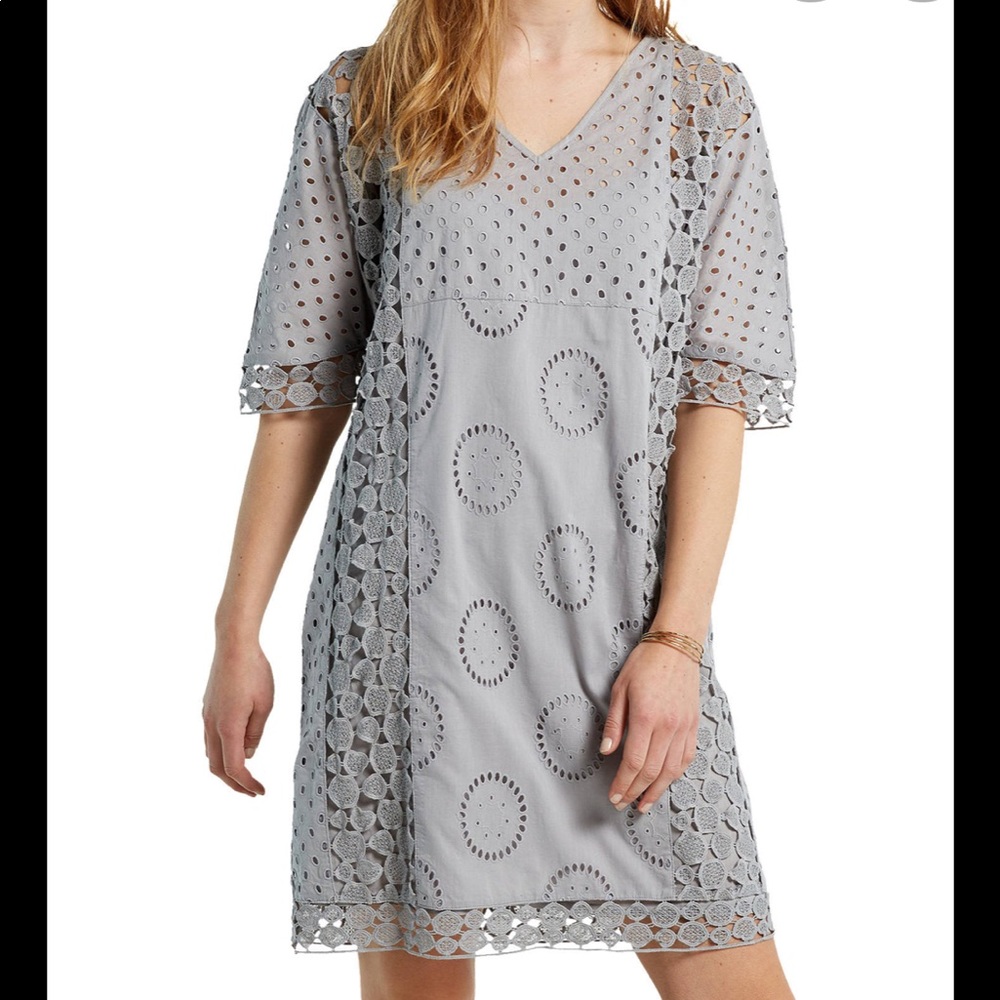 White Stuff Reve Dress, Dove Grey Plain